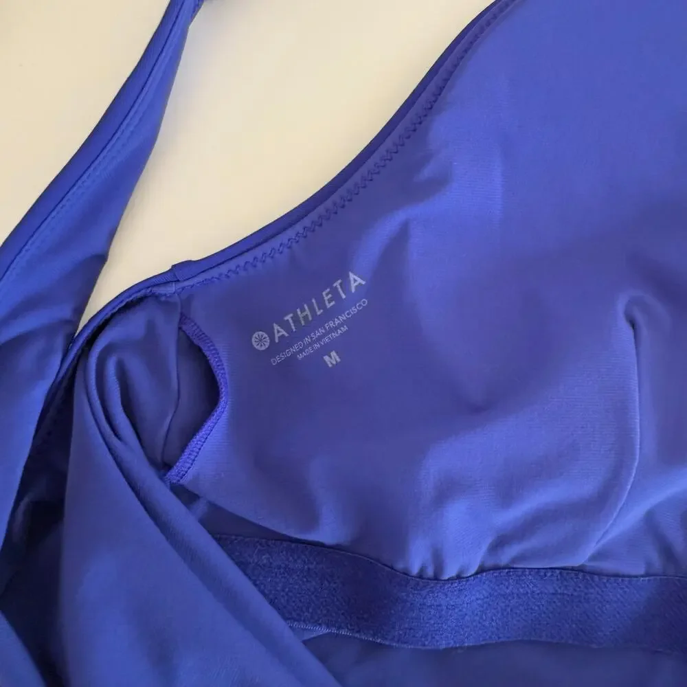 Athleta Seychelles One-Piece Swimsuit with Built-In Shelf Bra in Yacht Blue M